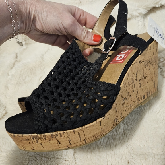 POPSUGAR Black Woven Cork Wedges - Picture 3 of 7